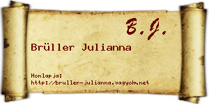 Brüller Julianna névjegykártya